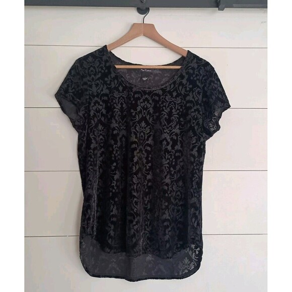 Nu Options Whimsigoth Fairygrunge Velvet Burnout Witchy Dark Top Size Large - Picture 1 of 7